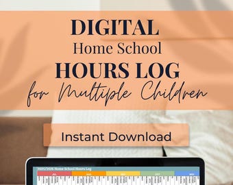 TEXAS 2025/2026 DIGITAL Homeschool Hours Log For Multiple Students, Universal Homeschool Hour Log, Google Sheets Hours Log, Hour Tracker