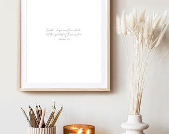1 Corinthians 13:13, Bible Verse, Modern Minimalist Bible Quote, Bible Verse Print, Christian Wall Art, Inspirational Decor, Minimal Verse