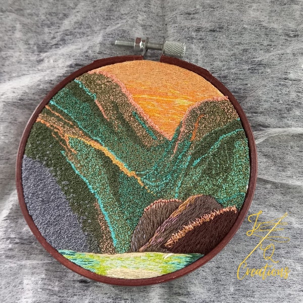 Embroidery Landscape Etsy