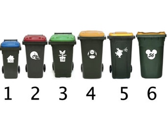 White Self-adhesive Vinyl K Smart Sign Ltd Pack of 4 Personalised wheelie bin stickers with Number and Road Name for Bin and Recycle waste containers 