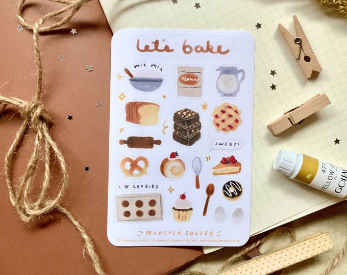 Baking Stickers - Pastry Journal Stickers, Cake Bread Pie Planner ...