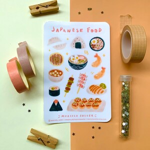 Japanese Food journal planner scrapbook stickers - ramen sticker onigiri sushi takoyaki katsu gyoza udon yakitori okonomiyaki Japan stickers