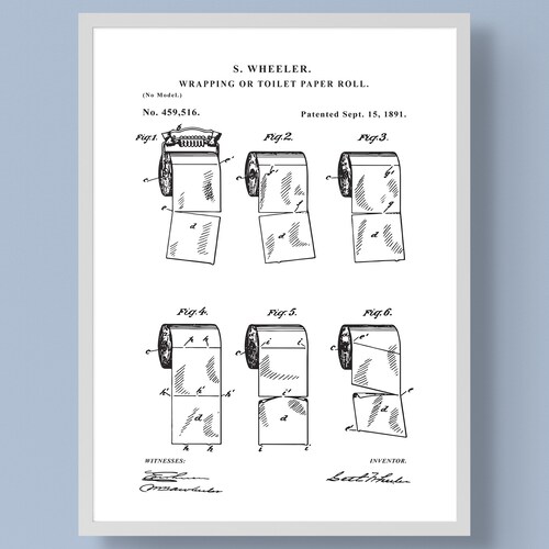 Toilet Paper Patent Print Patent Art Print Patent Poster - Etsy