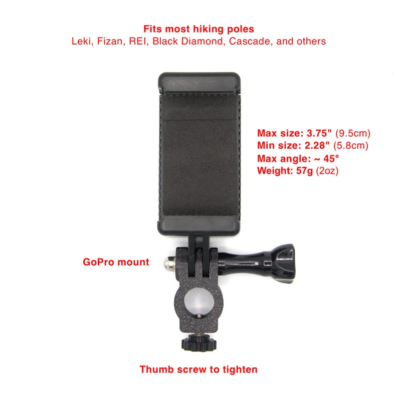 Hiking Pole Selfie Adapter Etsy