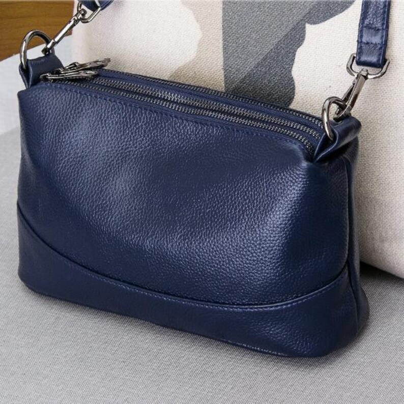 Leather Crossbody Bag 5 Colors Small Leather Purse Women's Shoulder Bag Minimalist Crossbody Bag Leather Gift for her Handbag Blue