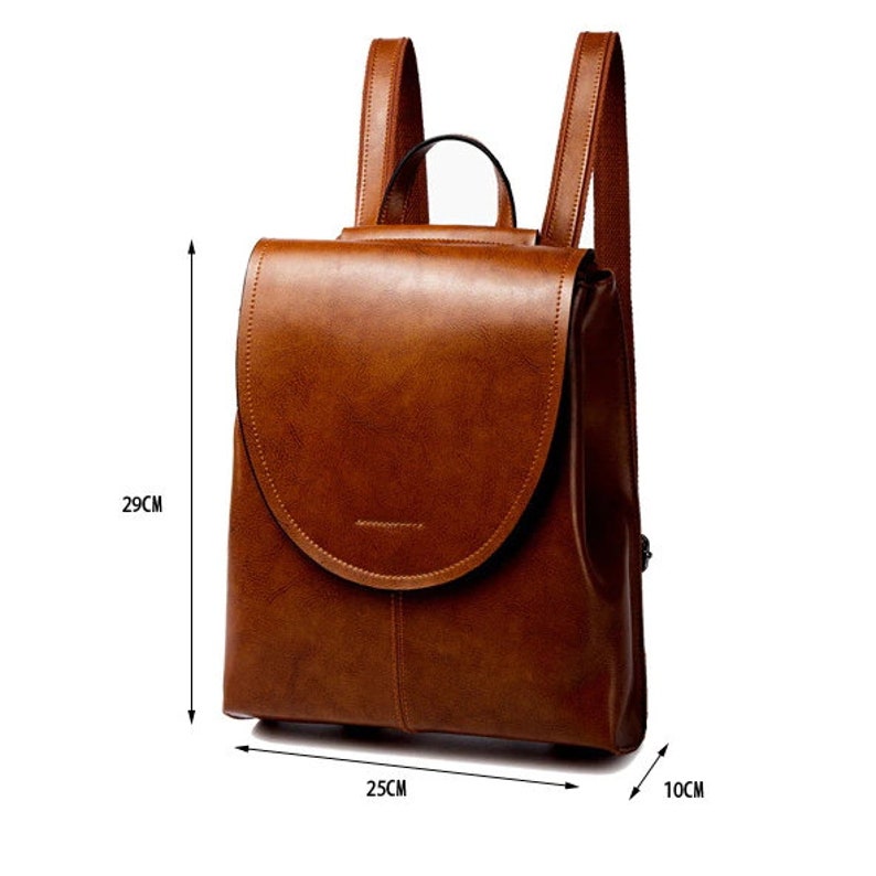 Genuine Leather Backpack Small Leather Daily Backpack Leather Schoolbag