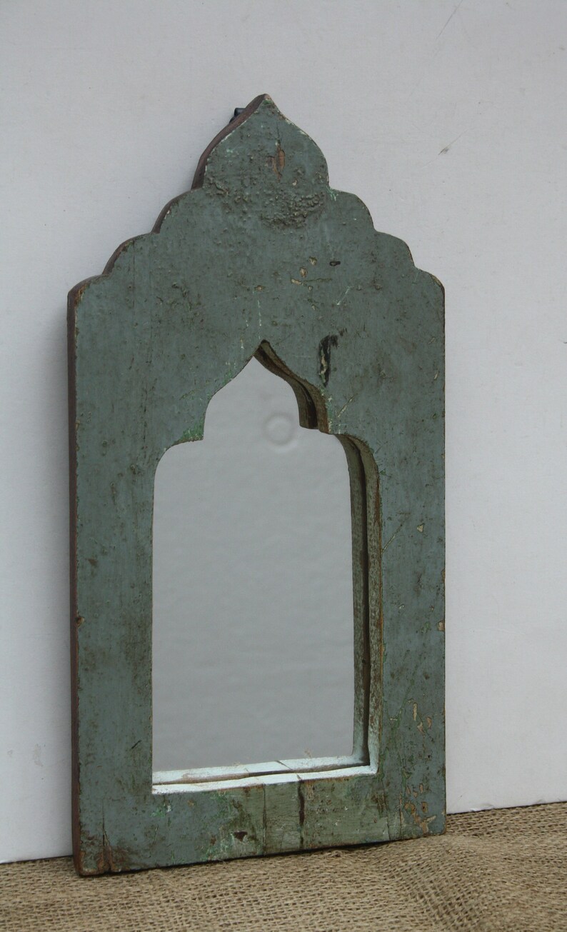 Wood Vintage Wall Mirror Wood Moroccan Mirror Distressed Look Mirror