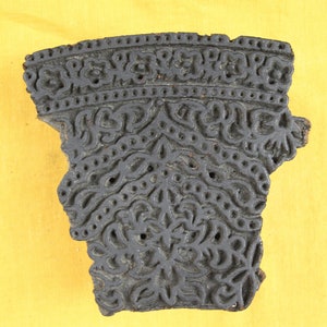 Timbro in ceramica floreale/timbro per stampa a blocchi indiani intagliati a mano/tjaps/blocco di legno per stampa/timbro per stampa su carta e tessuto/disegno del bordo