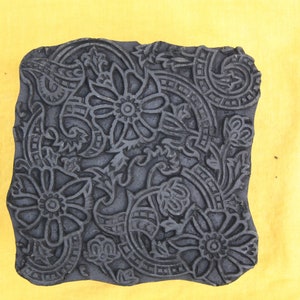 Timbro in ceramica floreale/timbro per stampa a blocchi indiani intagliati a mano/tjaps/blocco di legno per stampa/timbro per stampa su carta e tessuto/disegno del bordo