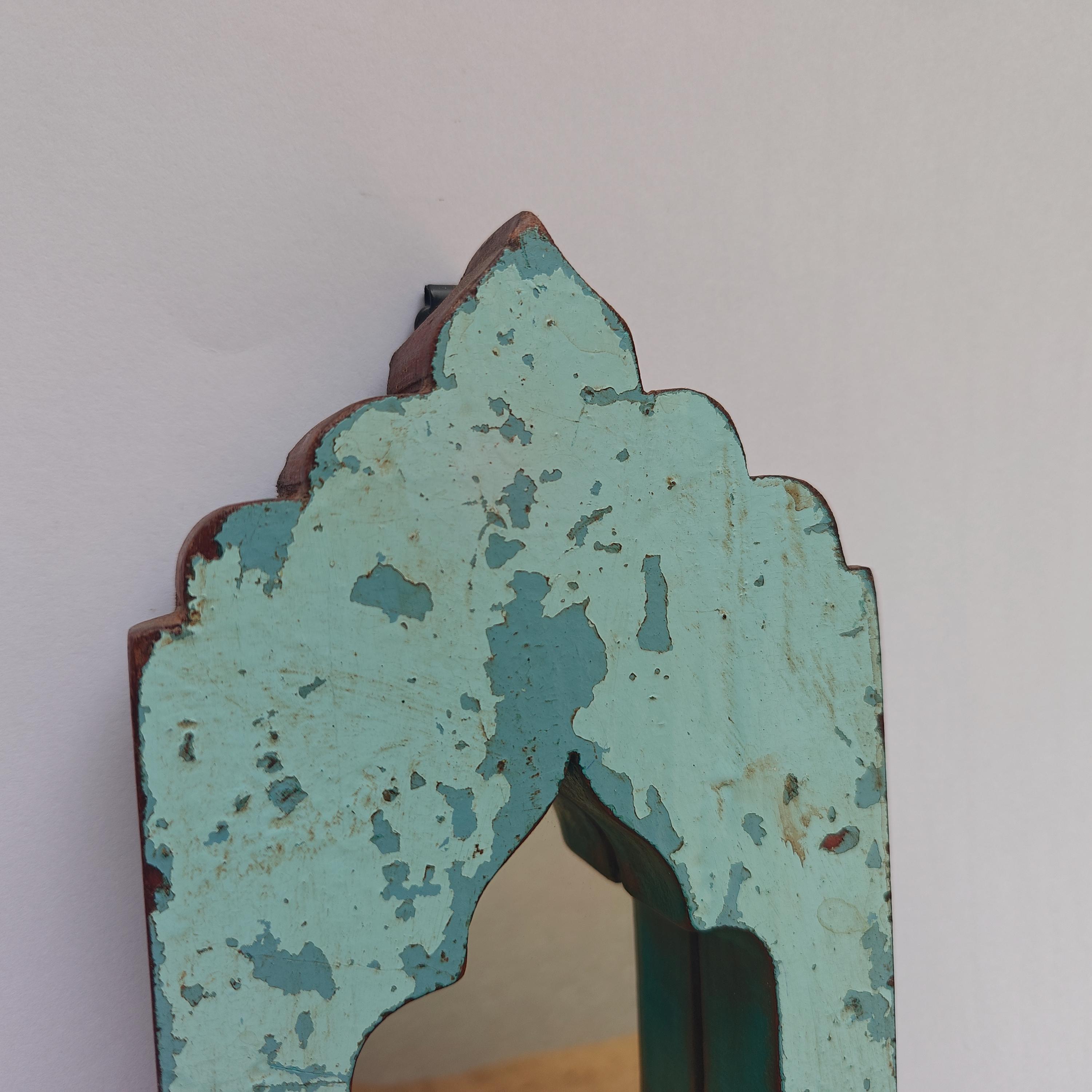 Vintage Moroccan Wooden Wall Mirror, Distressed Wood Mehrab Decor - Etsy