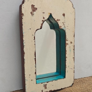 Vintage wooden wall mirror antique wood frame distressed wall mirror handcrafted wooden mirror vintage style wooden mirror moroccan mirror