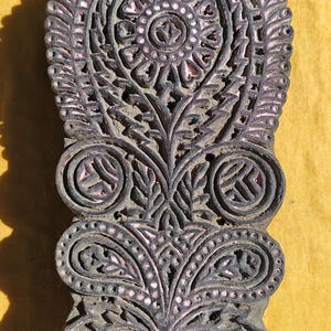 Timbro in ceramica floreale/timbro per stampa a blocchi indiani intagliati a mano/tjaps/blocco di legno per stampa/timbro per stampa su carta e tessuto/disegno del bordo