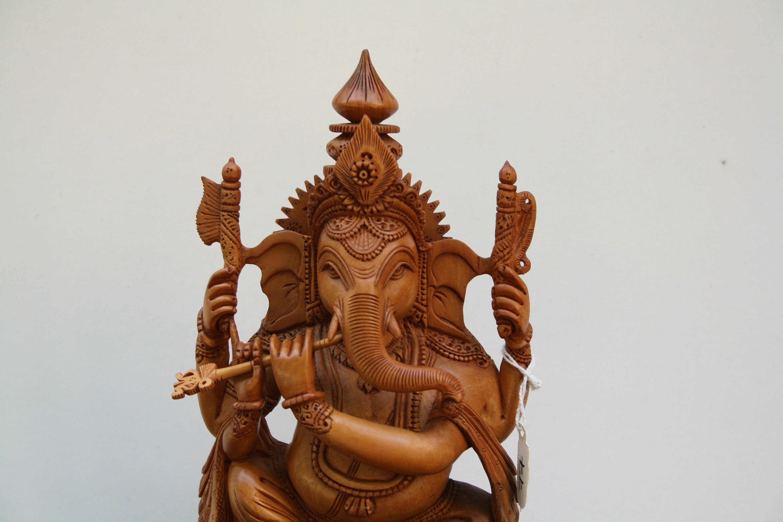 Carved Ganesh in Wood Wooden Ganesh Ganesha Figure Wooden Etsy