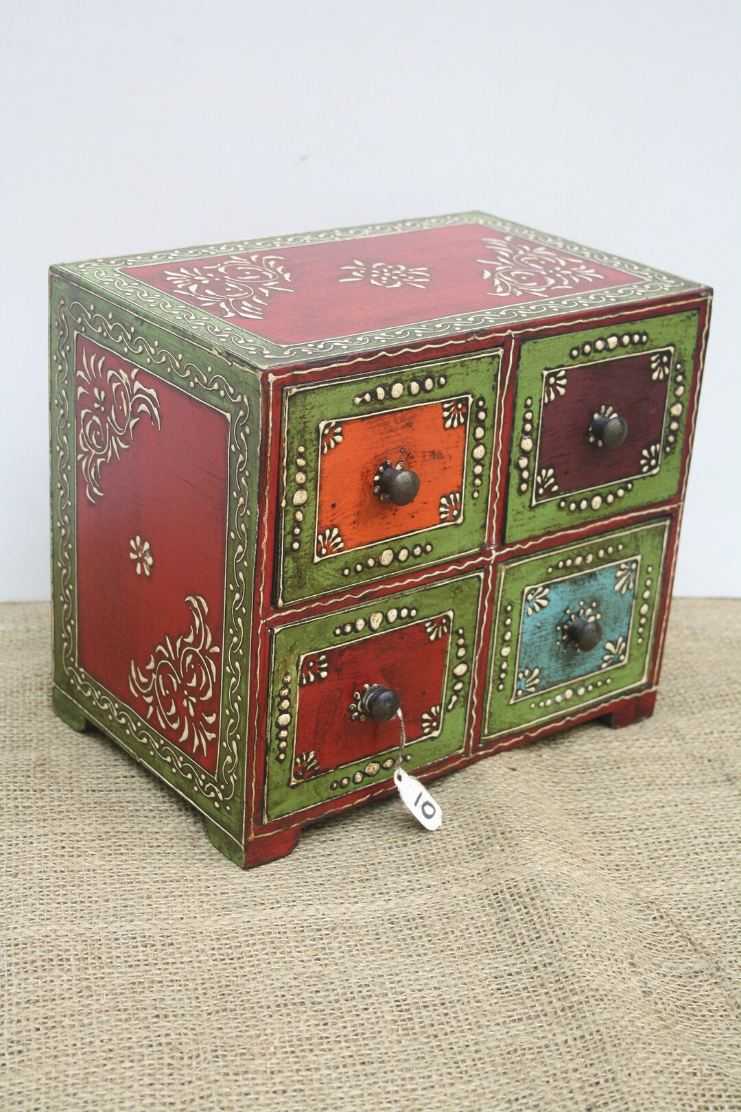 Wood Painted Chest of Drawers 4 Drawer Chest Jewelry Box Etsy