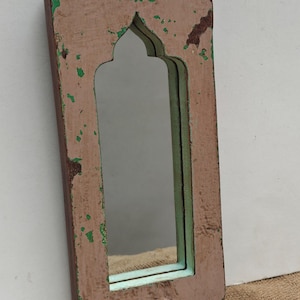 Vintage wooden wall mirror antique wood frame distressed wall mirror handcrafted wooden mirror vintage style wooden mirror moroccan mirror