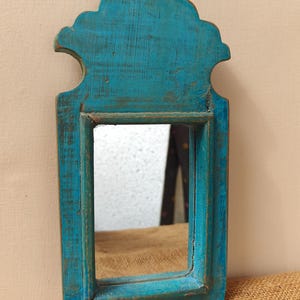 Wood Vintage Wall Mirror Wood Moroccan Mirror distressed look mirror Wood wall mirror Antique dressing mirror