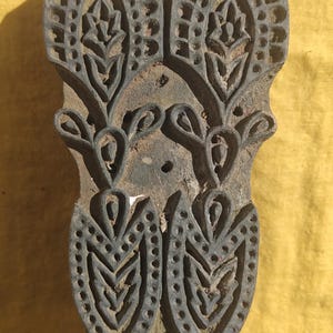 Bloques de impresión de madera tallados a mano de la India Sellos de madera para impresión Sellos de madera para impresión textil Bloques de impresión de madera Sellos florales indios