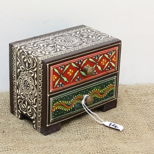 Wood painted chest of drawers 2 drawer chest jewelry box jewelry chest of drawers storage box decorative drawers
