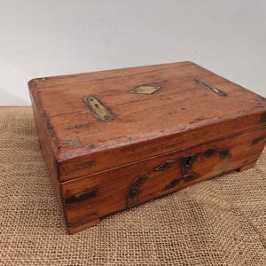 Vintage Wood Spice Box Indian Cash Box Wood Chest Wood Jewelry Box Old Wooden Box Vanity Box