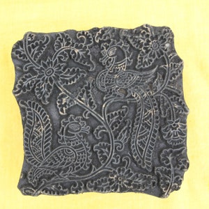 Timbro in ceramica floreale/timbro per stampa a blocchi indiani intagliati a mano/tjaps/blocco di legno per stampa/timbro per stampa su carta e tessuto/disegno del bordo