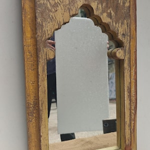 Vintage wooden wall mirror antique wood frame distressed wall mirror handcrafted wooden mirror vintage style wooden mirror moroccan mirror