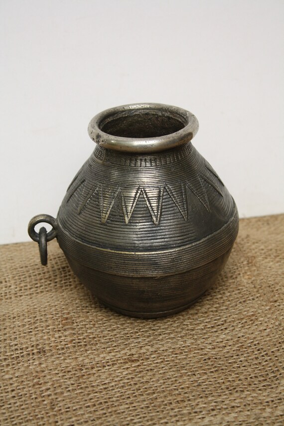 Vintage Brass pots decorative metal Tableware traditional Etsy