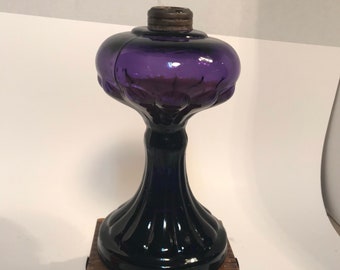 purple glass lamp base