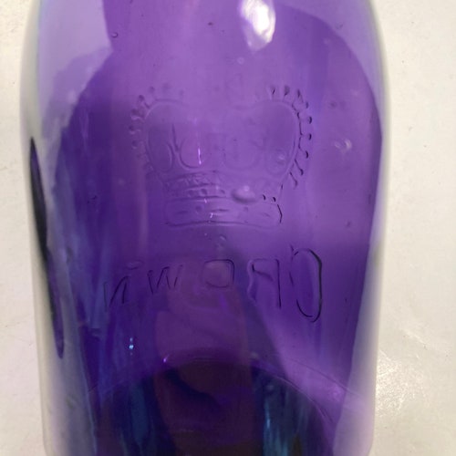 Crown pint fruit jar, irradiated, amethyst, purple, vintage fruit jar, canning shops jar, FREE SHIPPING