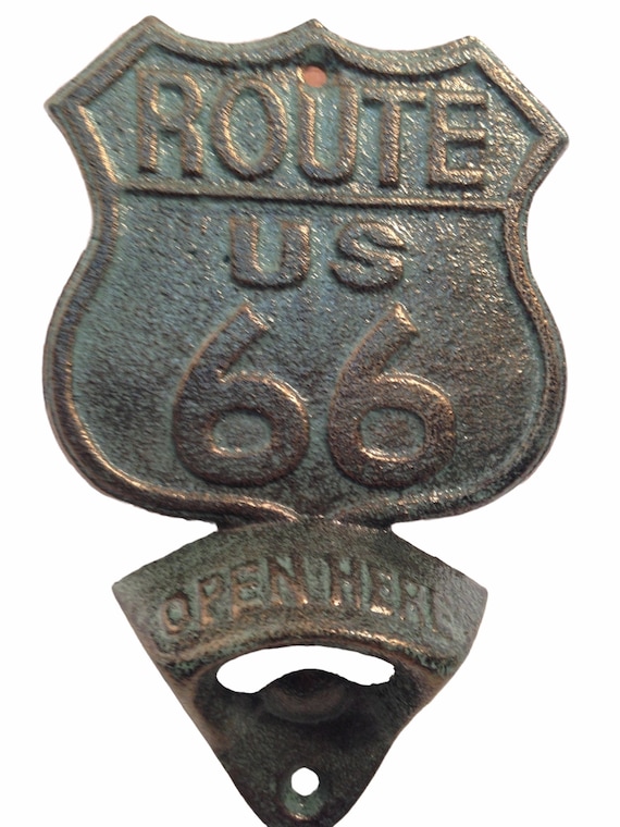 Cast Iron US Route 66 Wall Mount Bottle Opener Cast Iron US Route 66 Wall Mount Bottle Opener