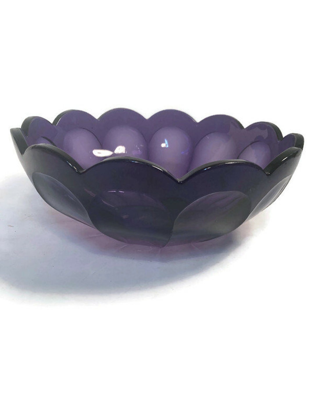 Purple Glass Fruit Candy Dish Trinket Bowl Purple Amethyst Decorative