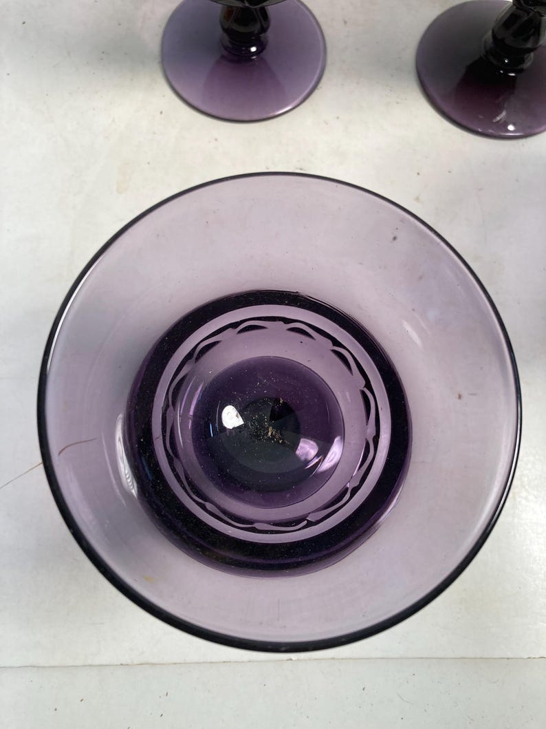 Fostoria Century, sherbet bowls, dessert cup, set of 4, irradiated Purple, glasses image 5