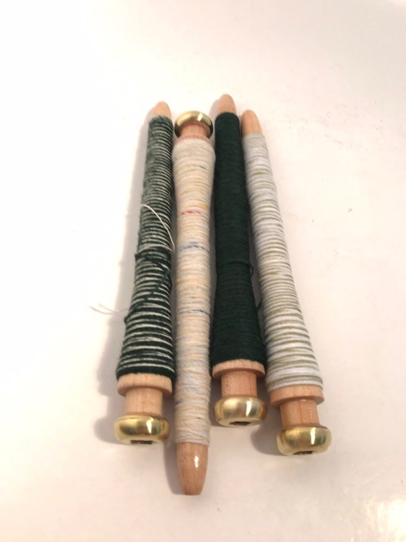 free shipping wrapped threaded Primitive Quills Industrial Spinning Textile lot SHINY BRASS END Spools Bobbins Lot of 12 items