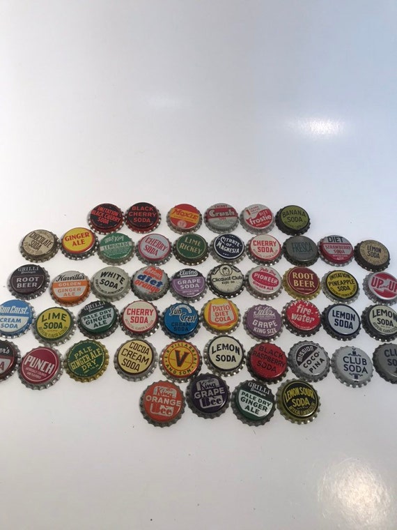 Soda bottle caps tops pop NOS 50 different mix beverage | Etsy