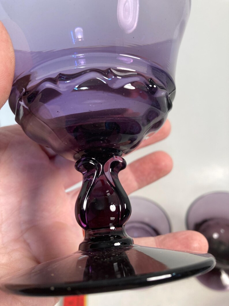 Fostoria Century, sherbet bowls, dessert cup, set of 4, irradiated Purple, glasses image 3