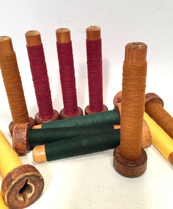 Bobbins Spools Spindles Wood Thread Textile Quills Vintage Etsy