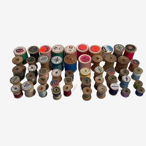 Wooden Thread Spools Wood Mixed Spool Lot of Assorted Sizes Miscellaneous Mixed Lot of 50: