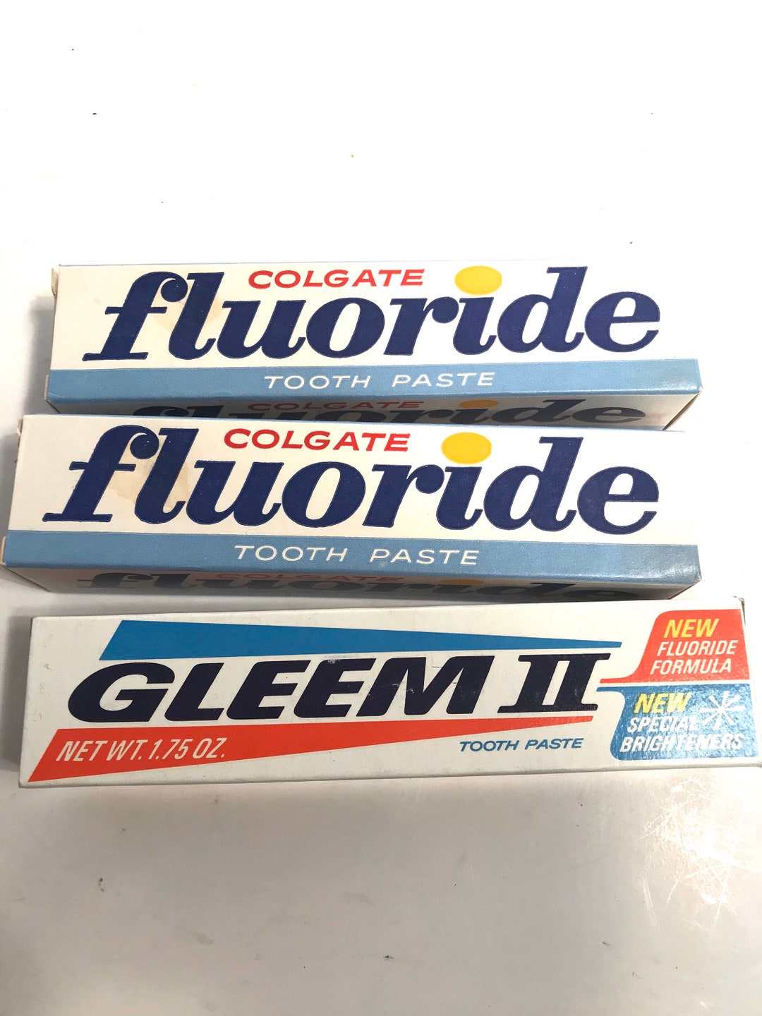 Toothpast Vintage Colgate Fluoride and Gleem II NOS - Etsy
