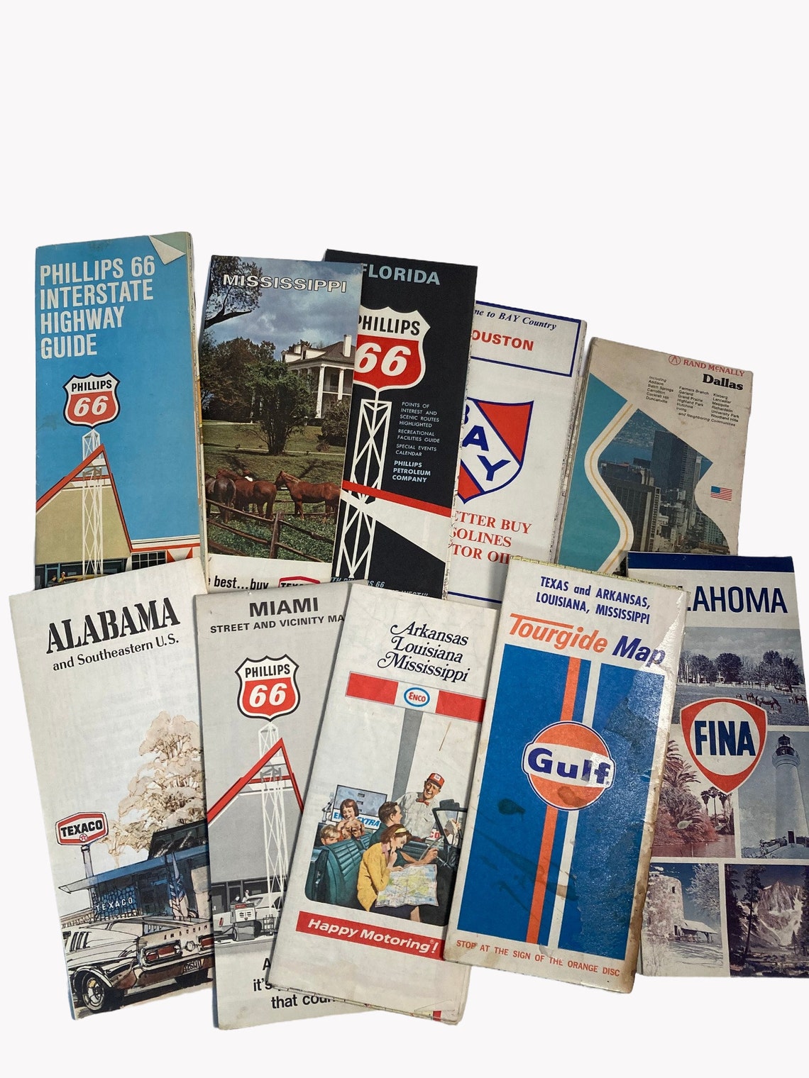 Vintage Maps Atlas Road Trip Foldable Antique Ephemera Travel Guides ...