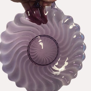 Fostoria Colony Antique Purple Glass  serving plate trinket tray  Amethyst Purple Pressed Glass -