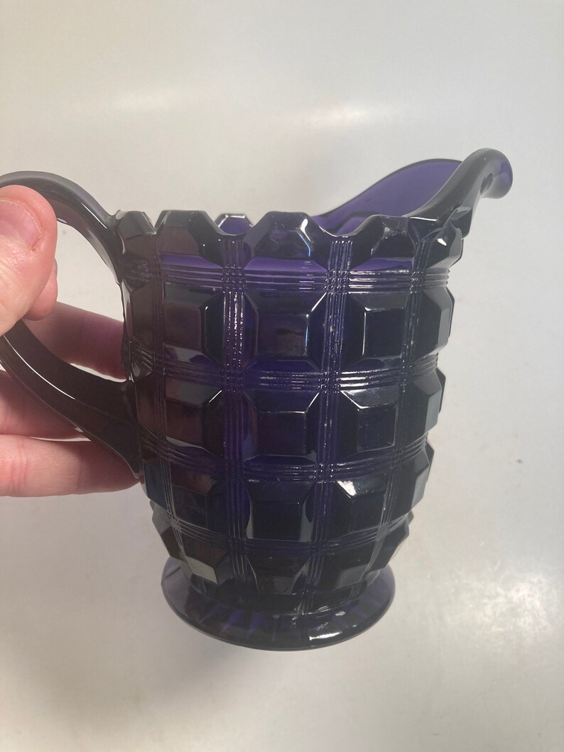 Amethyst Purple Pressed Glass Pitcher: Shabby Chic Decor - Etsy