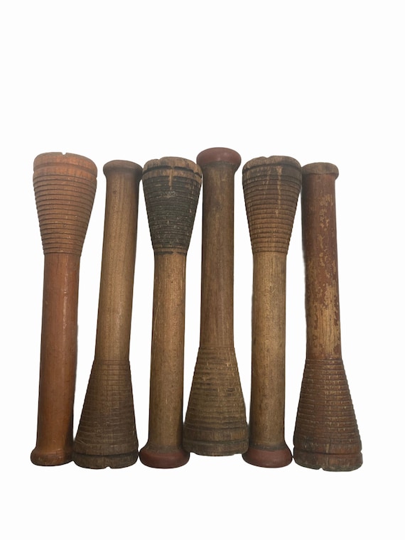 Wood FRAME Bobbin LARGE Framing Club Style Industrial Aged Wooden, lot of 6:
