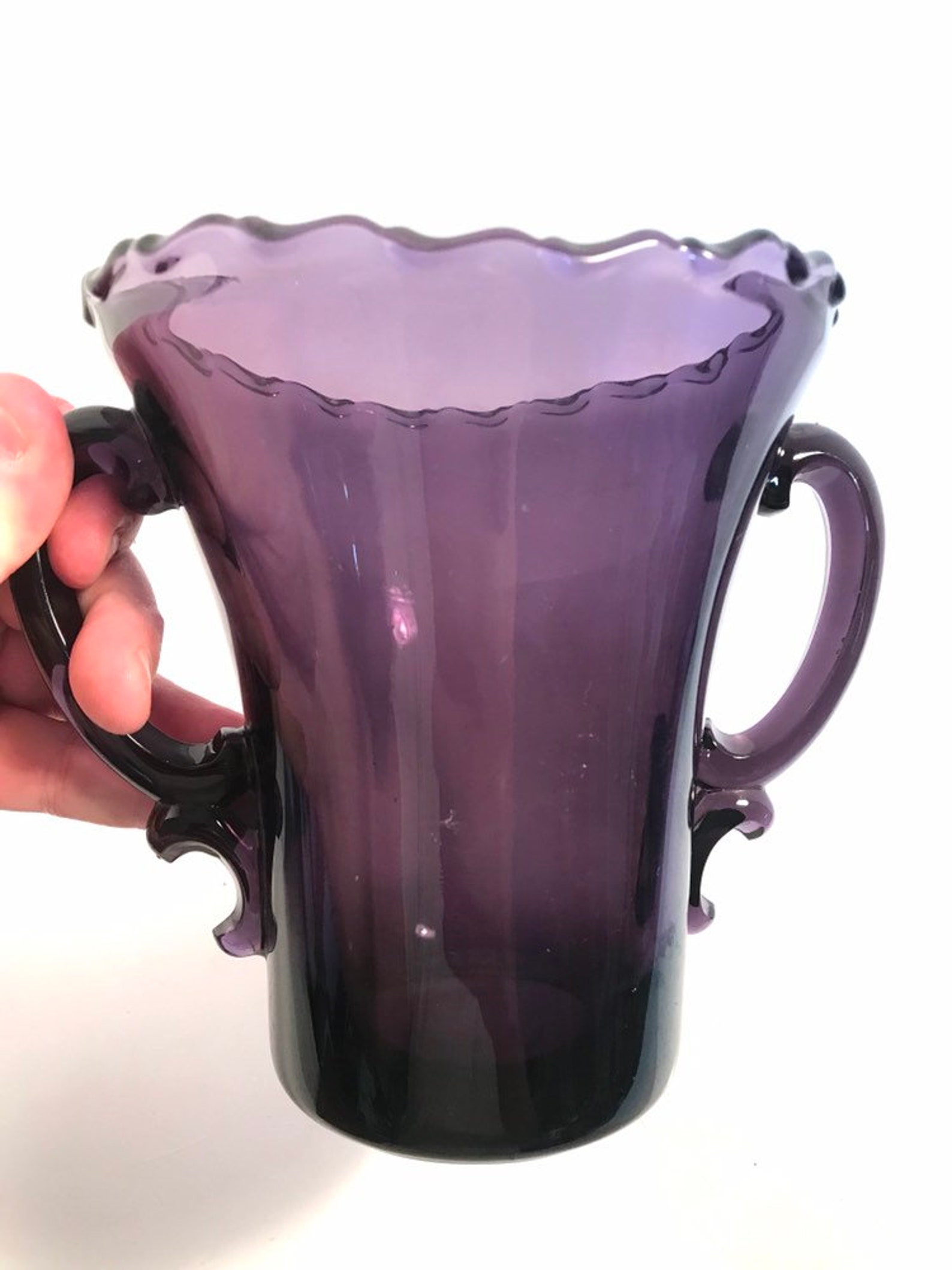 Fostoria Century Vase 2 handles Vintage Amethyst Purple Etsy