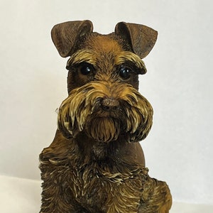 Neil Eyre Artist EyreDesigns Schnauzer Dog Pup Puppy K9 canine Brown Liver Chocolate HANDMADE USA signed & numbered
