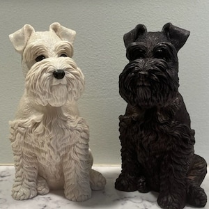 Neil Eyre Artist EyreDesigns Schnauzer Dog Pup Puppy K9 canine Fold Flop Ear Ears Black White Large SOLID Home Yard Garden HANDMADE USA