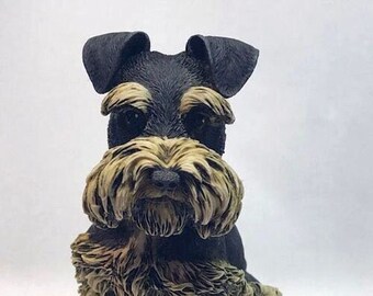 Neil Eyre Artist EyreDesigns Schnauzer Fold Flop Ear Dog Pup Puppy K9 canine Black White Salt Pepper Phantom Made USA signed and #'d