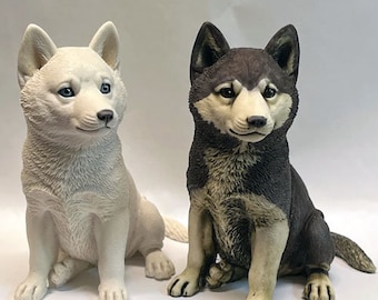 Neil Eyre Künstler EyreDesigns White Black Domino Husky Hund Pup Welpe K9 Hund HANDMADE USA signiert & nummeriert