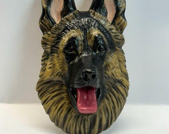 Neil Eyre Artist EyreDesigns German Shepard Police Dog K9 Cop White pup Puppy K9 canine Magnet HANDMADE USA signed & numbered