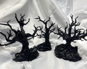 Neil Eyre Halloween Tree LARGE Dead Black Spooky Haunted Forrest Creepy Hanging Ornament 3D Rock Rocks Doll house Diorama Accent Fast Ship!
