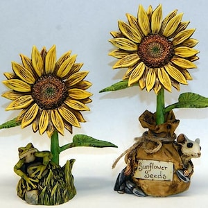 Artist Neil Eyre Eyredesigns Sunflower Mouse Seed Bag Sack Tree Frog Toad forest Pond Hand Made USA Limited Editions