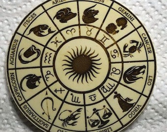 Artist Neil Eyre Eyredesigns 12 Zodiac Astrology Birthday Signs  Fully Hand made USA Sculpture Magnet or Glass Coaster